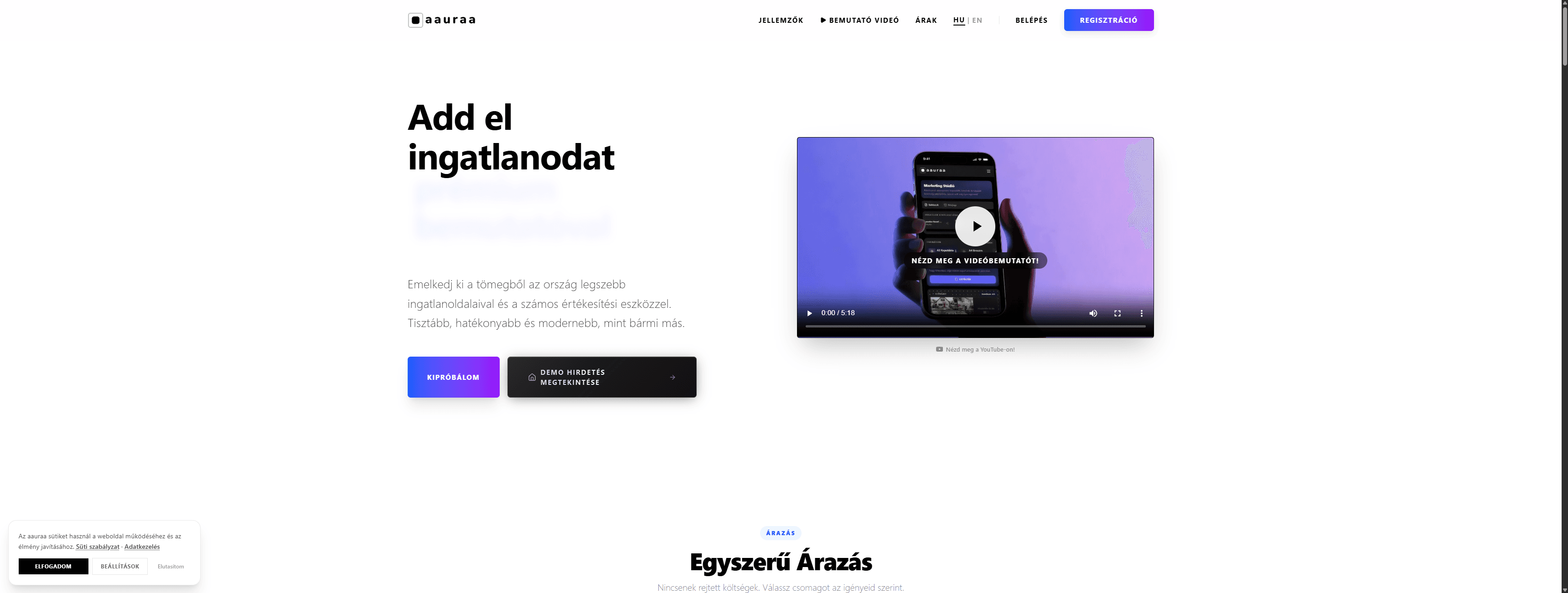 aauraa landing page hero