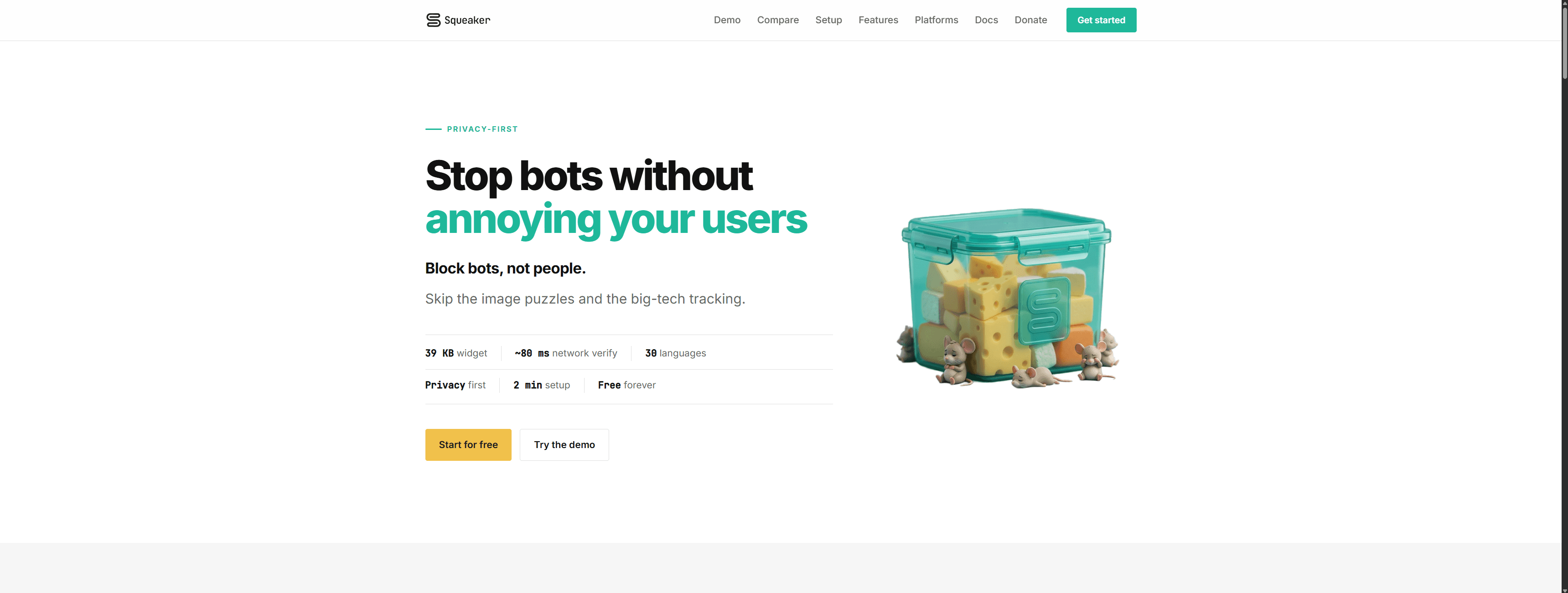squeaker landing page hero
